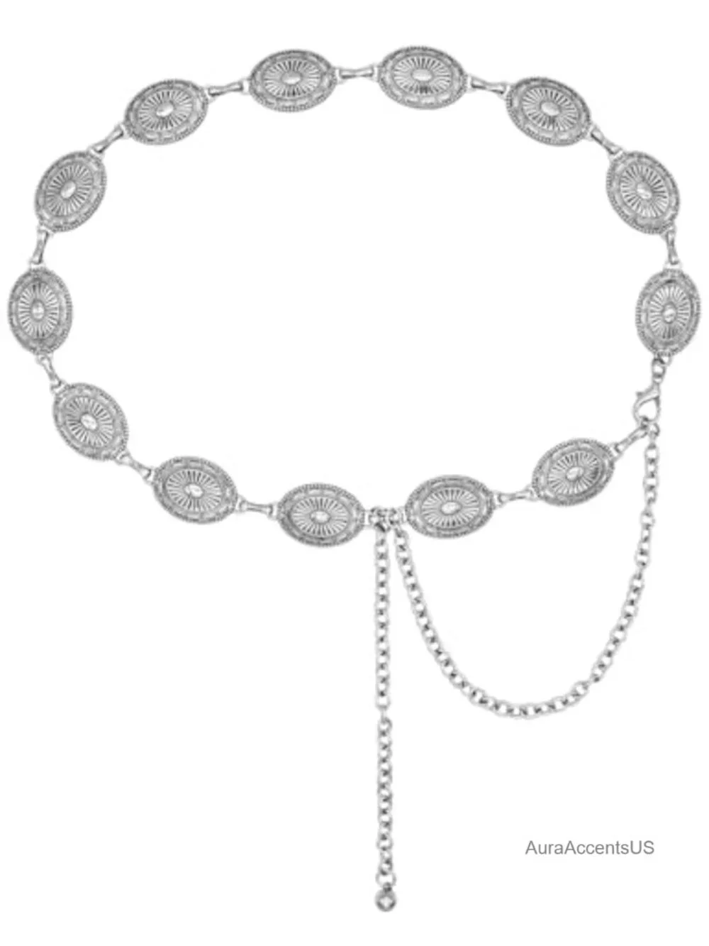 Chunky Metal Link Waist Belt for Dresses Jeans Country Concerts